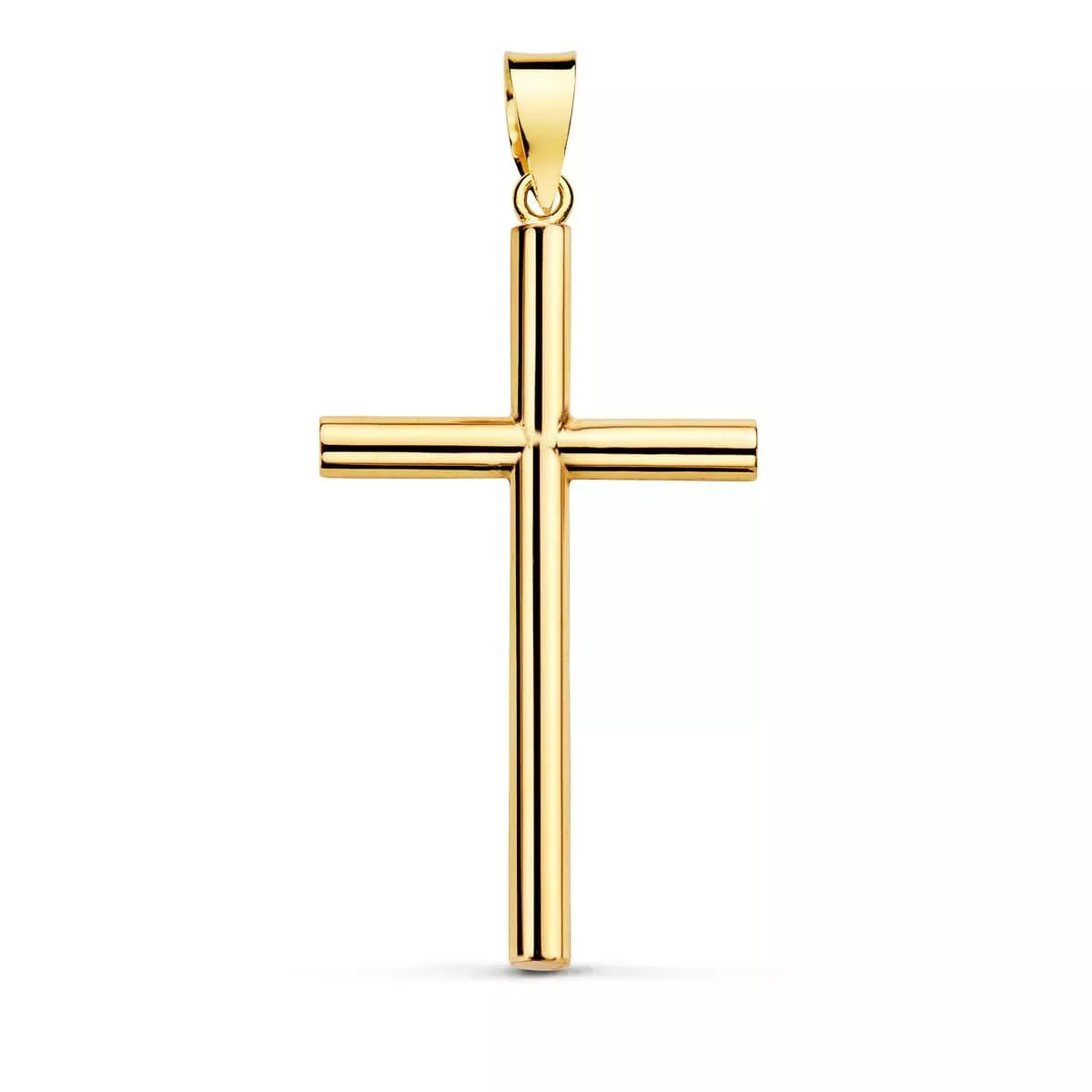 18K CRUZ ORO AMARILLO PALO LISO HUECO 29X17X2.2 MM 0