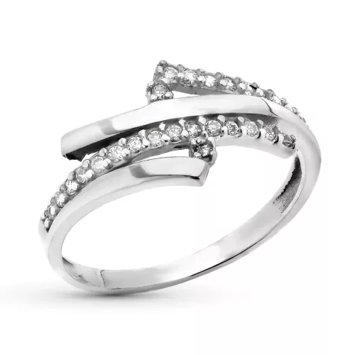 9K SORTIJA ORO BLANCO BANDAS CON CIRCONITAS. ANCHO: 9