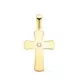18K CRUZ ORO AMARILLO LISA EN BRILLO CON CIRCONITA 20 X 12 MM 0