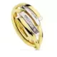 9K SORTIJA ORO BICOLOR CON BANDAS Y CIRCONITAS EN CARRIL. ANCHO: 10 MM 1