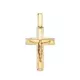 18K CRUZ ORO AMARILLO CON CRISTO EN BRILLO CON BORDES 26 X 17 MM 1
