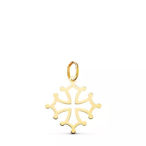 18K CRUZ DE OCCITANIA ORO AMARILLO EN BRILLO. 17 X 16 MM 0