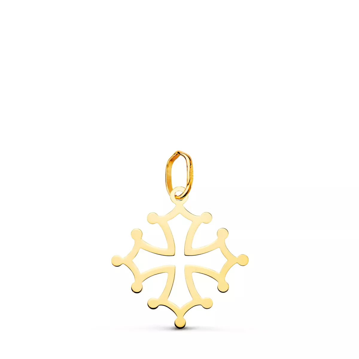 18K CRUZ DE OCCITANIA ORO AMARILLO EN BRILLO. 17 X 16 MM 0