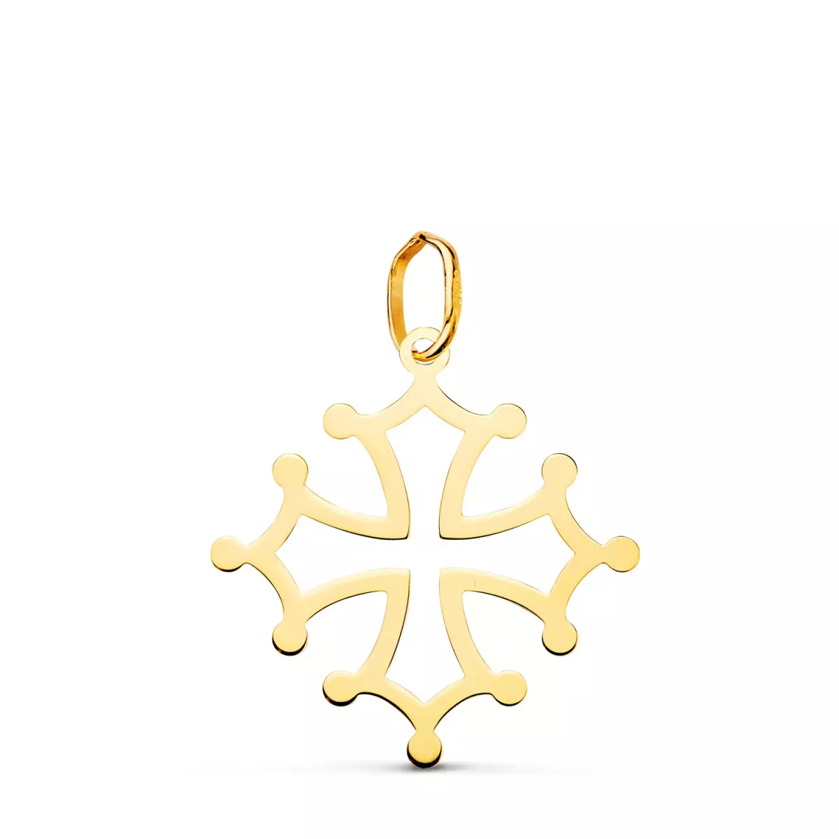 18K CRUZ DE OCCITANIA ORO AMARILLO EN BRILLO. 21 X 20 MM 0