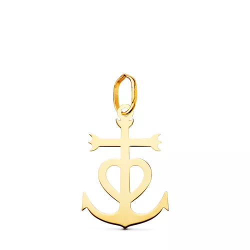 18K CRUZ DE LA CAMARGA ORO AMARILLO EN BRILLO. 17 X 12 MM 0