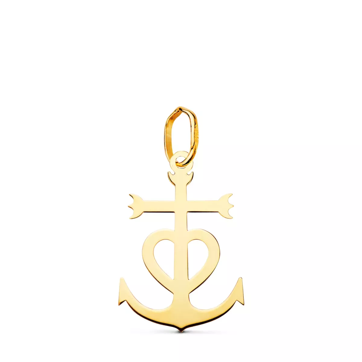 18K CRUZ DE LA CAMARGA ORO AMARILLO EN BRILLO. 17 X 12 MM 0