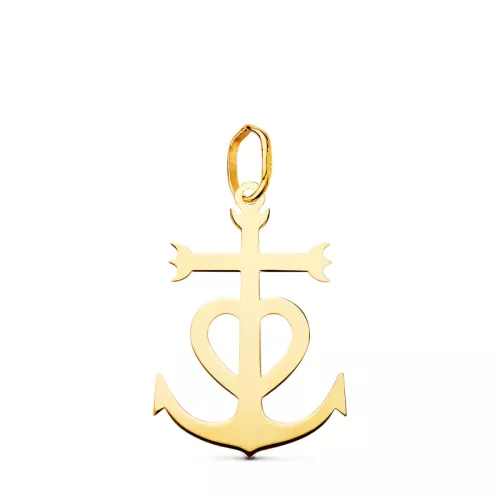 18K CRUZ DE LA CAMARGA ORO AMARILLO EN BRILLO. 22 X 15 MM 0