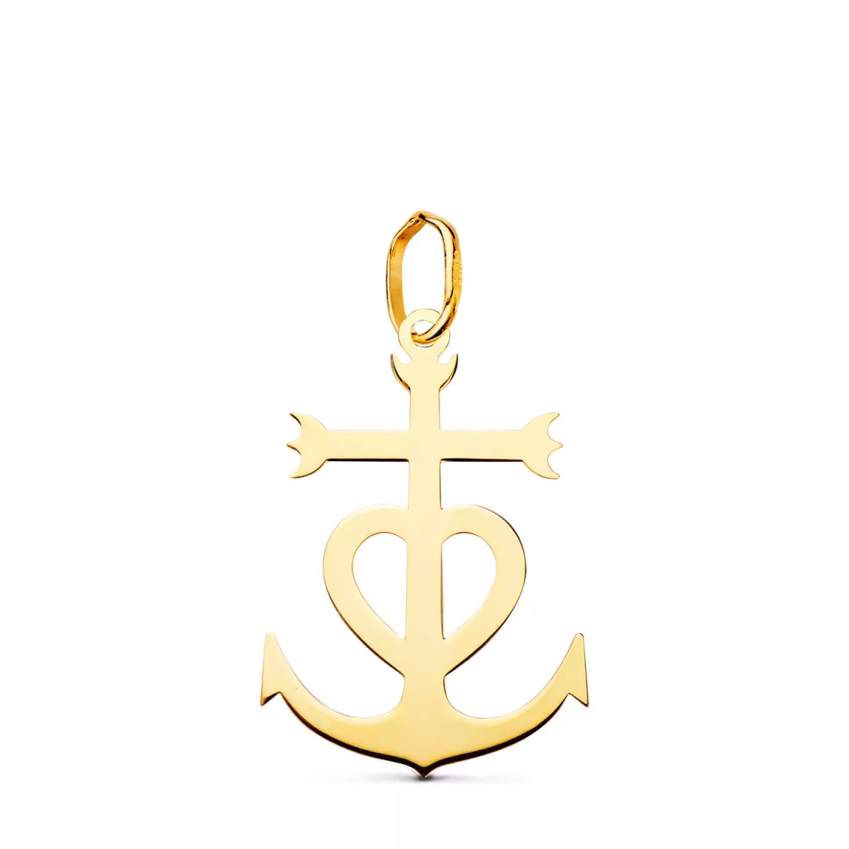 18K CRUZ DE LA CAMARGA ORO AMARILLO EN BRILLO. 22 X 15 MM 0