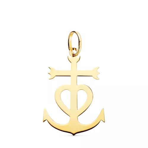 18K CRUZ DE LA CAMARGA ORO AMARILLO EN BRILLO. 27 X 19 MM 1