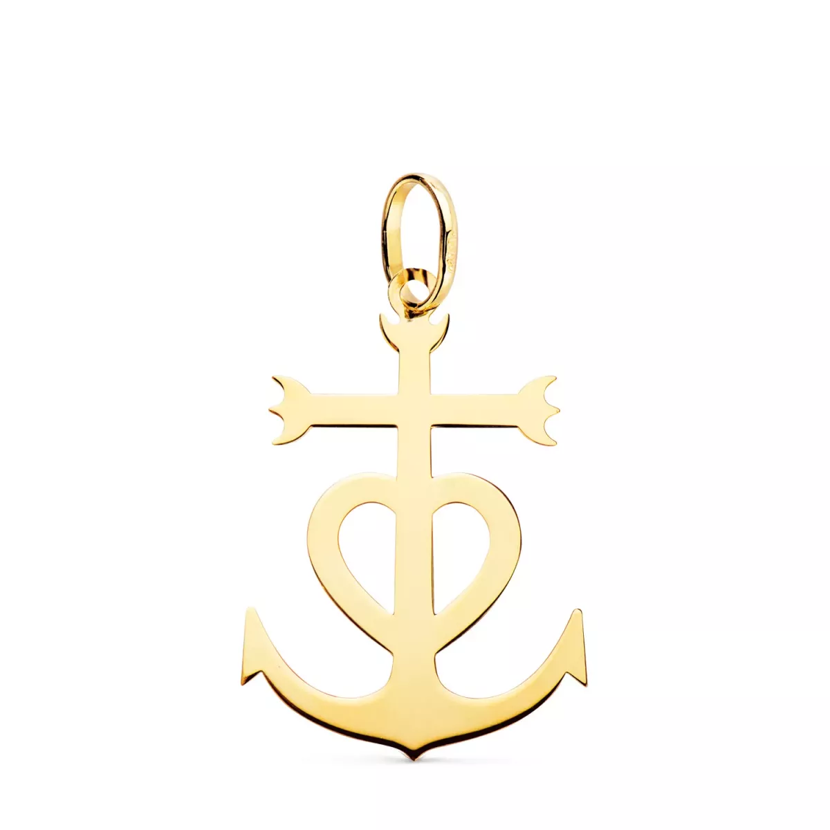 18K CRUZ DE LA CAMARGA ORO AMARILLO EN BRILLO. 27 X 19 MM 1