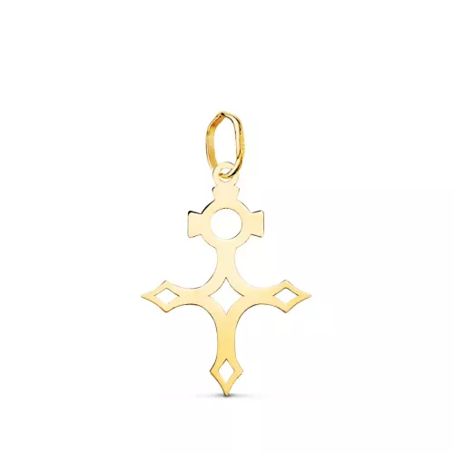 18K COLGANTE ORO AMARILLO CRUZ DEL SUR SILUETA EN BRILLO. 22 X 15 MM 0