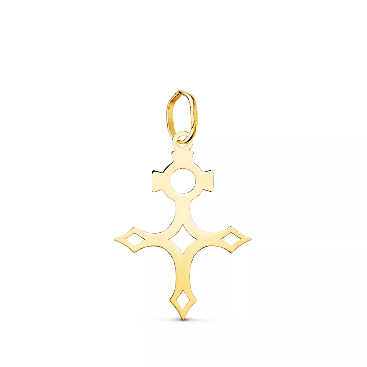 18K COLGANTE ORO AMARILLO CRUZ DEL SUR SILUETA EN BRILLO. 22 X 15 MM 0