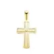 18K CRUZ ORO AMARILLO CON NACAR Y CIRCONITA 20 X 12 MM 0
