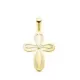 18K CRUZ ORO AMARILLO CON NACAR Y CIRCONITA 20 X 14 MM 0