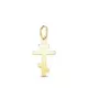 18K COLGANTE ORO AMARILLO CRUZ ORTODOXA SILUETA EN BRILLO. 18 X 10 MM 0