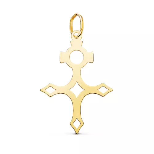 18K COLGANTE ORO AMARILLO CRUZ DEL SUR SILUETA EN BRILLO. 27 X 19 MM 0