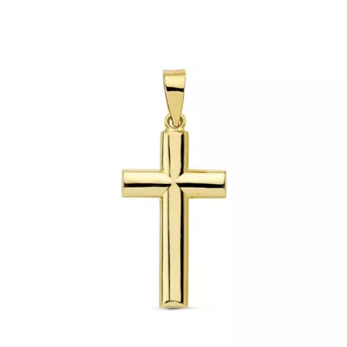 18K CRUZ ORO AMARILLO LISA PALO OVAL. 21X12 MM 0