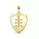 18K COLGANTE CRUZ CORAZON CARAVACA ORO AMARILLO 20X16 MM 1