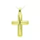 18K CRUZ ORO AMARILLO HUECA LISA 37X26 MM 4