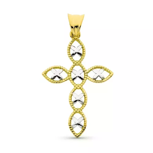 18K CRUZ ORO BICOLOR 36X23 MM 2