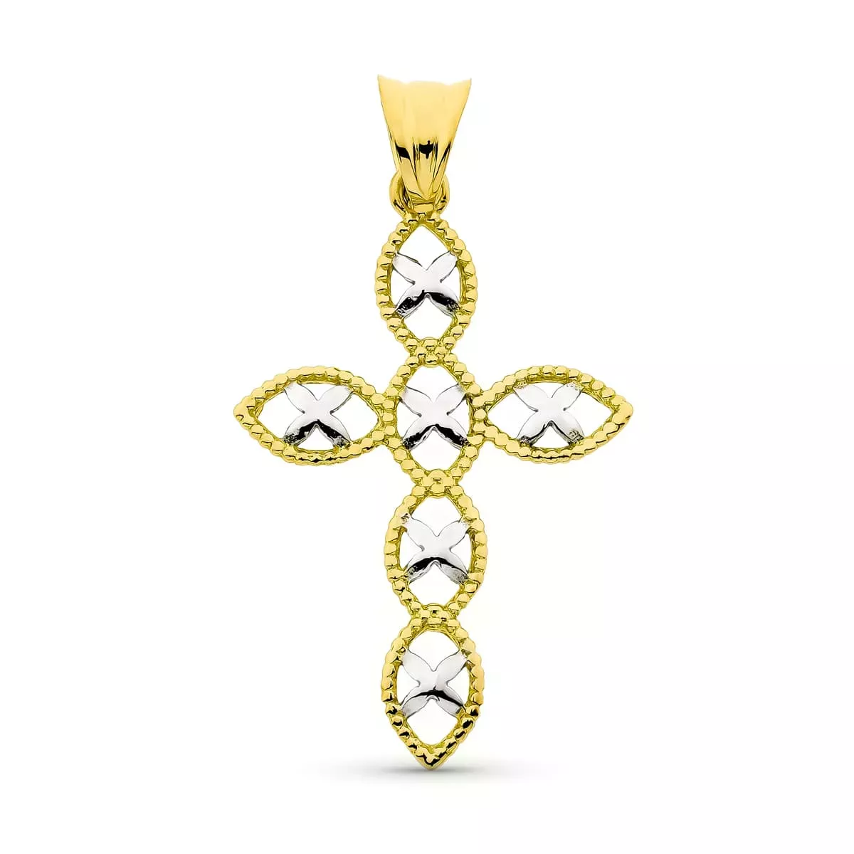 18K CRUZ ORO BICOLOR 36X23 MM 2