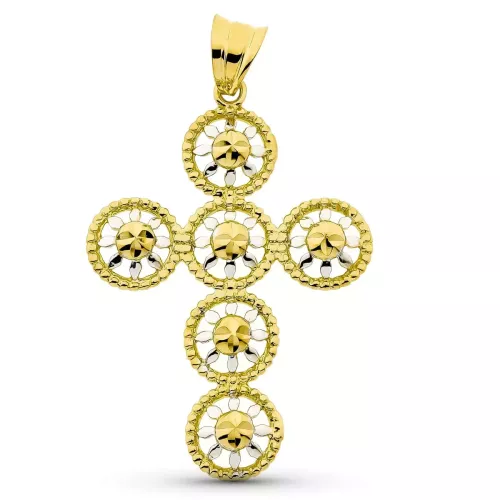 18K CRUZ ORO BICOLOR 42X29 MM 4