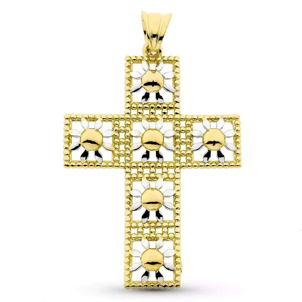 18K CRUZ ORO BICOLOR 45X31 MM 6