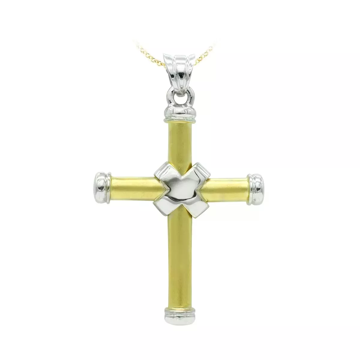 18K CRUZ ORO BICOLOR HUECA BICOLOR 41X29 MM 6