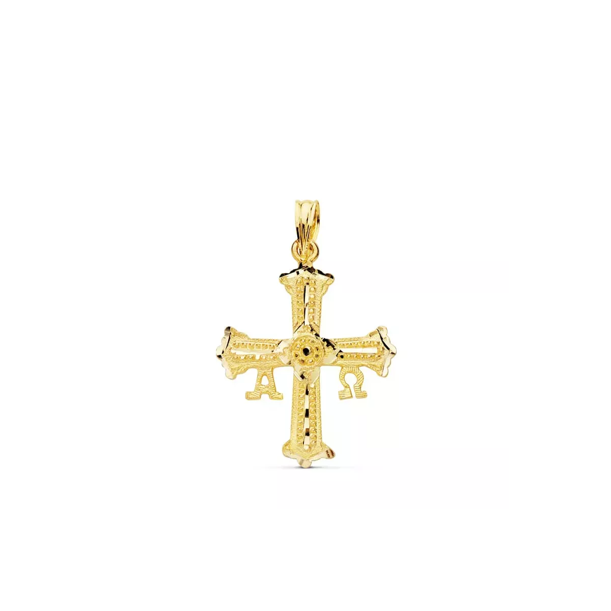 18K CRUZ ORO AMARILLO DE COVADONGA PEQUEÑA 24X19 MM 1
