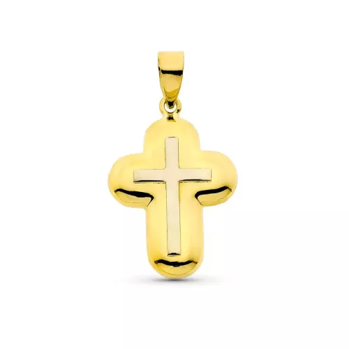 18K CRUZ ORO BICOLOR 22X15 MM 1