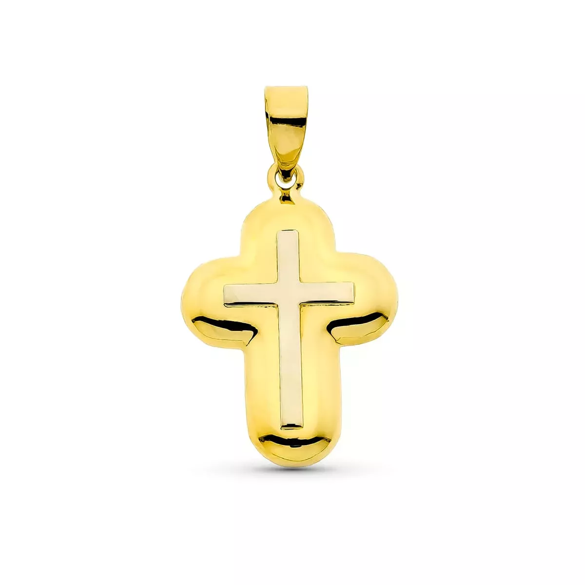 18K CRUZ ORO BICOLOR 22X15 MM 1