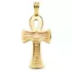 18K CRUZ DE LA VIDA EGIPCIA ORO AMARILLO BRILLO 34 X 18 MM 5