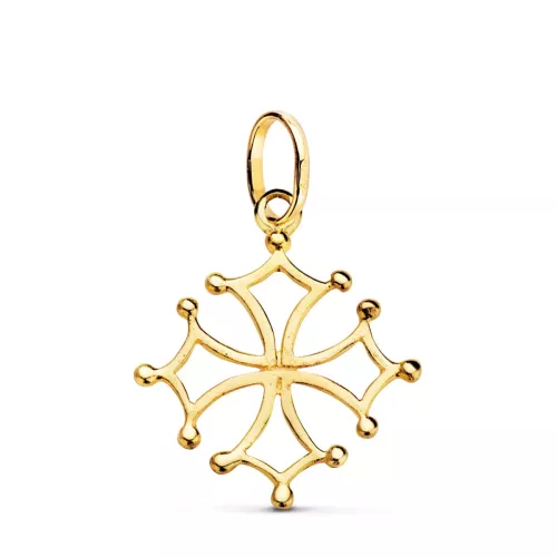 18K COLGANTE CRUZ DE OCCITANIA ORO AMARILLO. 23 X 21 MM 1