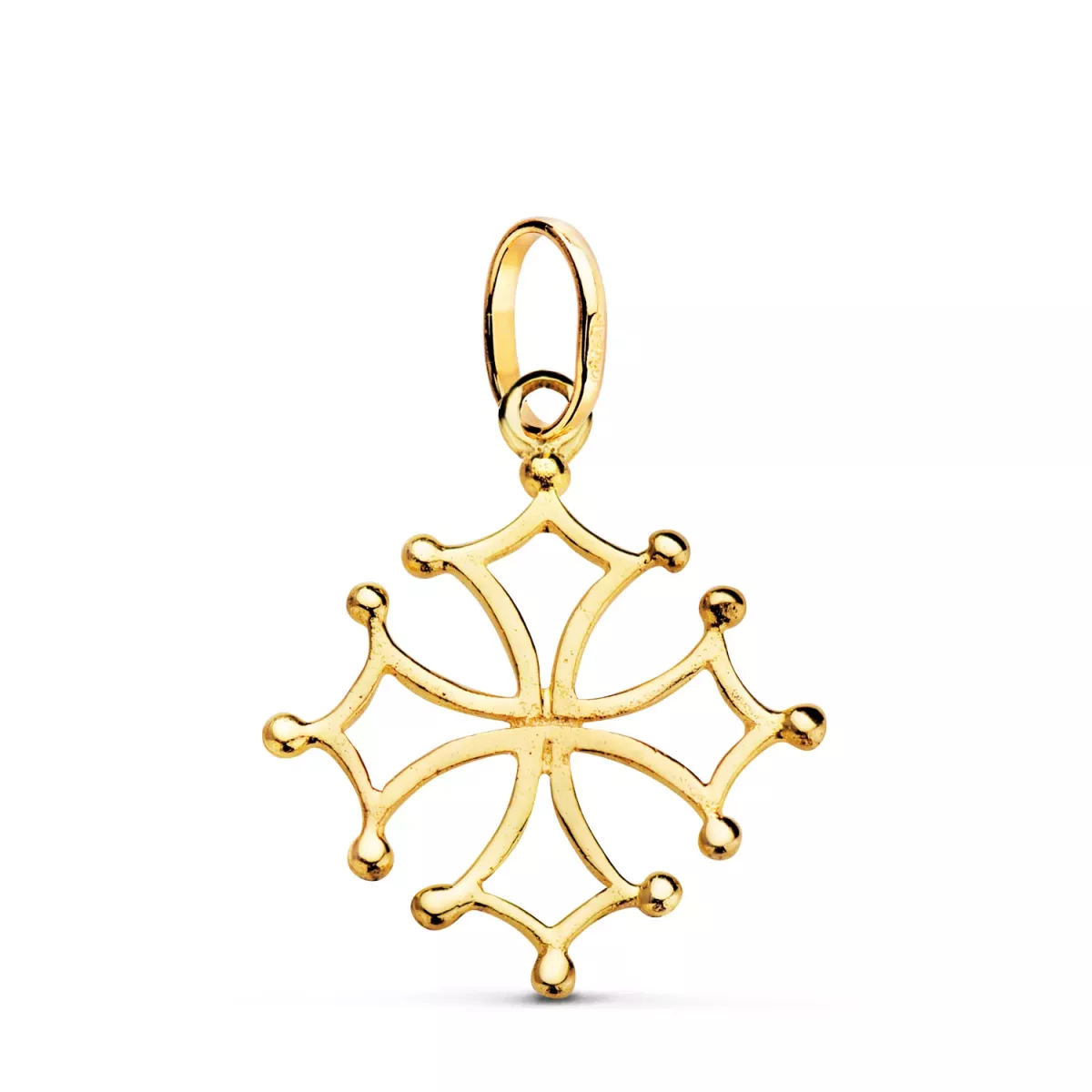 18K COLGANTE CRUZ DE OCCITANIA ORO AMARILLO. 23 X 21 MM 1