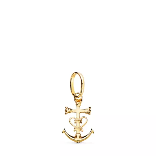18K COLGANTE CRUZ DE LA CAMARGA ORO AMARILLO. 16 X 10 MM 0
