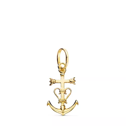 18K COLGANTE CRUZ DE LA CAMARGA ORO AMARILLO. 20 X 12 MM 0