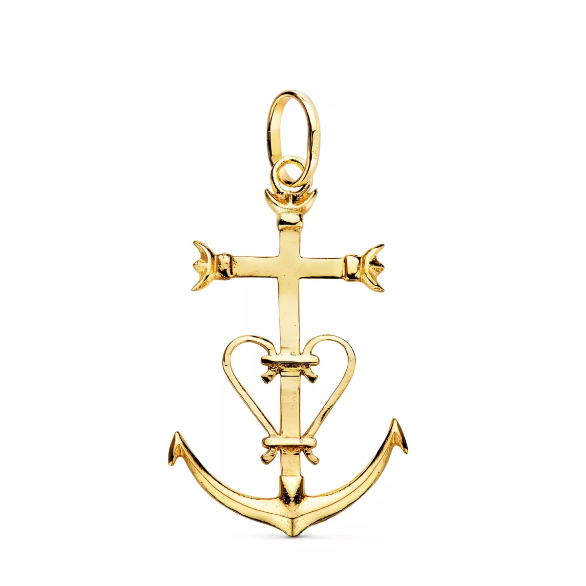 18K COLGANTE CRUZ DE LA CAMARGA ORO AMARILLO. 32 X 20 MM 1
