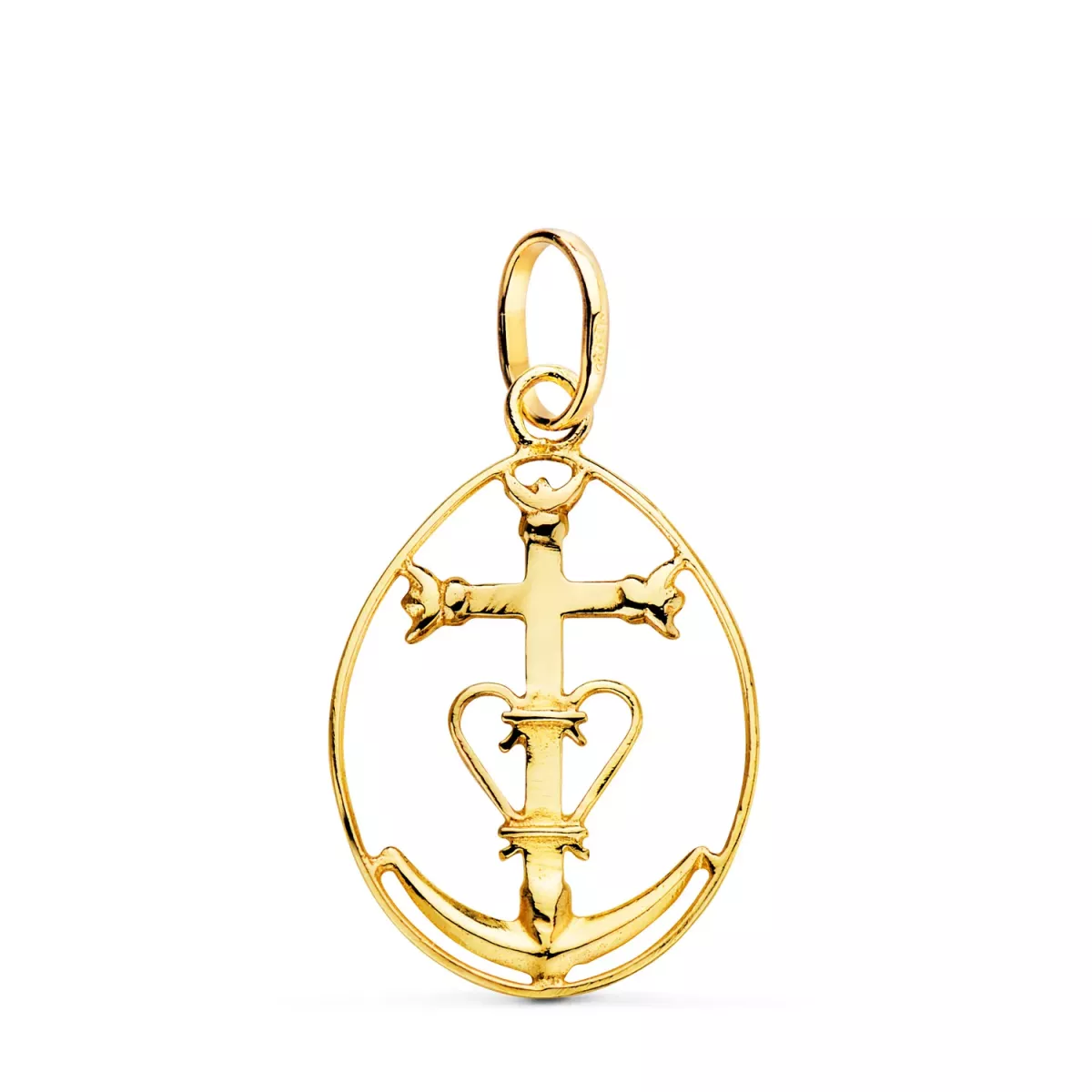 18K COLGANTE ORO AMARILLO CRUZ DE LA CAMARGA CON CERCO. 25 X 17 MM 1