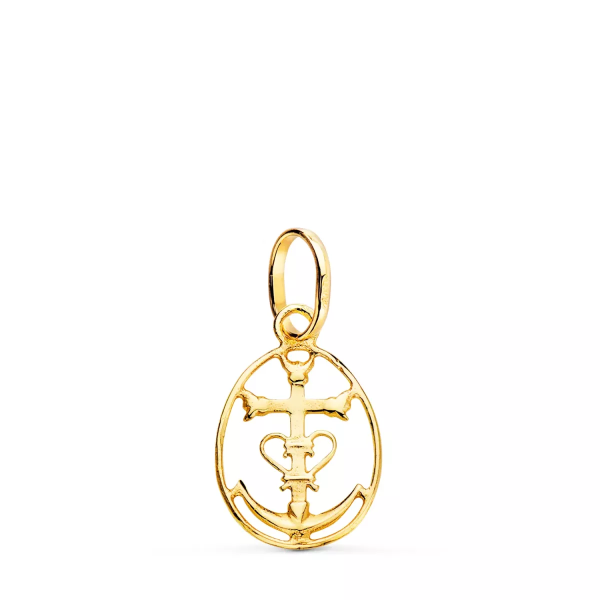18K COLGANTE ORO AMARILLO CRUZ DE LA CAMARGA CON CERCO. 18 X 12 MM 0