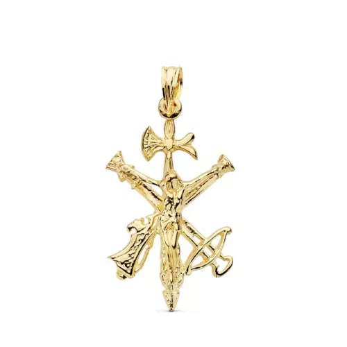 18K COLGANTE CRUZ CRISTO LEGION ORO AMARILLO 29X18 MM 2
