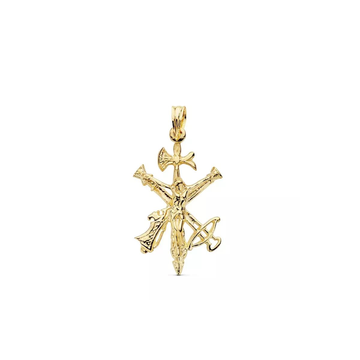 18K COLGANTE CRUZ CRISTO LEGION ORO AMARILLO 29X18 MM 2