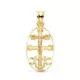 18K CRUZ DE CARAVACA ORO AMARILLO CERCO OVAL TALLADO. 27 X 17MM 3