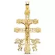 18K CRUZ DE CARAVACA ORO AMARILLO CALADA 49X27 MM 5