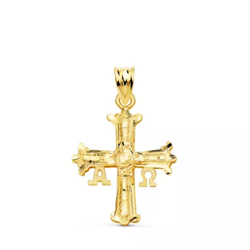 18K CRUZ DE COVADONGA ORO AMARILLO TALLADA 26 X 20 MM 2,50gr