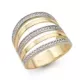 9K SORTIJA ORO BICOLOR BANDAS LISAS Y CON CIRCONITAS. ANCHO: 16 MM 4
