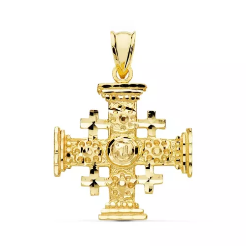 18K CRUZ DE JERUSALEN ORO AMARILLO 27X23 MM 3