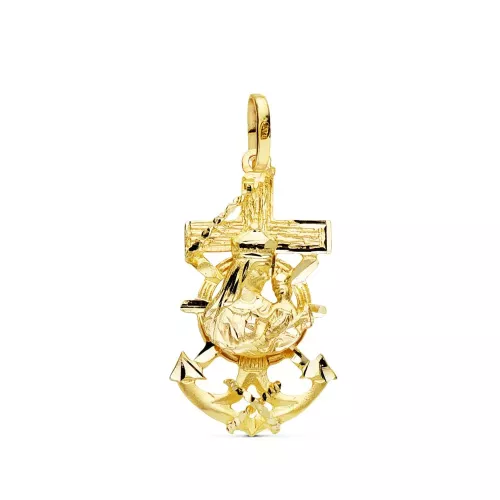 18K CRUZ MARINERA VIRGEN DEL CARMEN ORO AMARILLO 27X15 MM 2,75gr