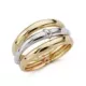 9K SORTIJA ORO BICOLOR TRES BANDAS EN BRILLO. ANCHO: 10