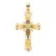 18K CRUZ ORO AMARILLO VIDRIERA CATEDRAL BORDES TALLADOS. 44X28 MM 3