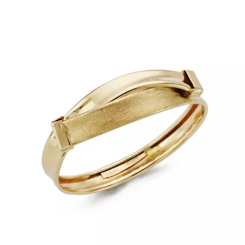 9K SORTIJA ORO AMARILLO BANDAS CRUZADAS MATE Y BRILLO. ANCHO: 5 MM 0